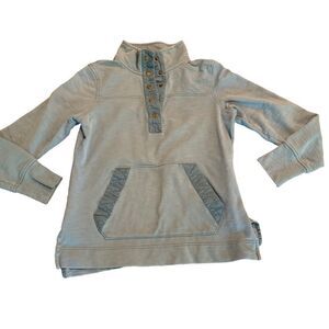 LL Bean Pullover Snaps Kangaroo Pocket XS